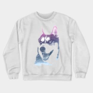 Husky Superimposed Watercolor Crewneck Sweatshirt